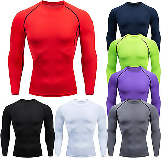 Men Sport T Shirt Fitness Running Shirt Quick Dry Long Sleeve Compression Tops Tee Workout Training Sport Gym Shirt Rashgard Men in Pakistan