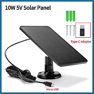 10W 5V Solar Panel 2in1 Micro USB+Type-C Solar Panels  Outdoor Solar Cells Chargerfor Security Camera/Small Home Light System in Pakistan