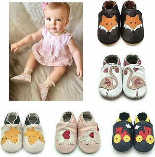 Baby Shoes Cow Leather Bebe Booties Soft Soles Non-Slip Footwear For Infant Toddler First Walkers Boys And Girls Slippers in Pakistan