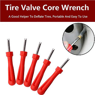 Tire Valve Core Removal Tools Wrench Plastic Handle Iron Plated Wrench Core Tire Repair Hand Tool for Car Bike Bicycle Motorcycl