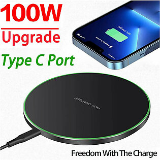 100W Wireless Charger Pad for iPhone 14 13 12 15 Pro Max Induction Fast Wireless Charging Station for Samsung Xiaomi Qi Chargers