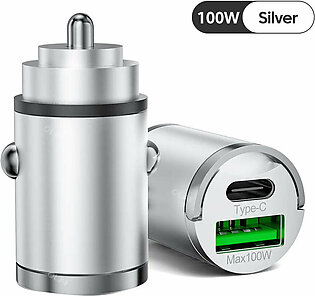 100W USB Car Charger Lighter Fast Charging for iPhone QC3.0 Mini PD USB Type C Car Phone Charger for Xiaomi Samsung Huawei