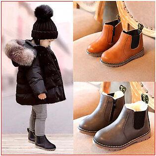 Children Kids Fashion Boots Spring Teen Girls Chelsea Boot With Zip Big Boys Snow Boots PU Leather Sneakers botas in Pakistan