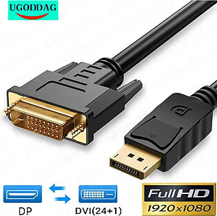 1080P DP To DVI DisplayPort Cable DVI-D 24+1 Pin DP to VGA Adapter Cables for XBOX DVI To DisplayPort Cable 1.8m in Pakistan