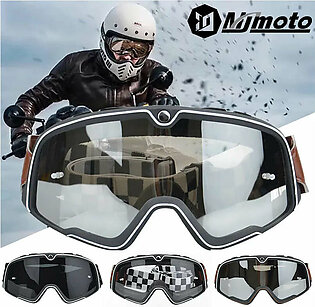 New Motorcycle Helmet Goggles Retro Motocross Riding Cycling Sunglasses Windproof Anti Sand Off-road Universal Glasses 100%-NL in Pakistan
