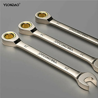 YLONDAO New Key Wrench Flexible Golden Ratchet Wrenches Torque Universal Spanners for Car Repair Tools Metric Hand Tool in Pakistan