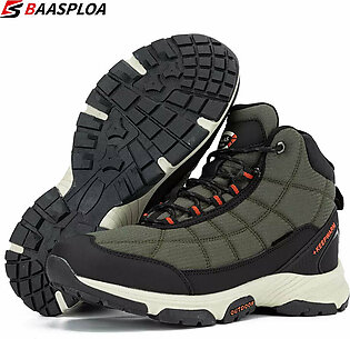 Baasploa Winter Men Outdoor Shoes Hiking Shoe Waterproof Non-Slip Camping Safety Sneakers Casual Boots Walking Shoes Warm Man in Pakistan