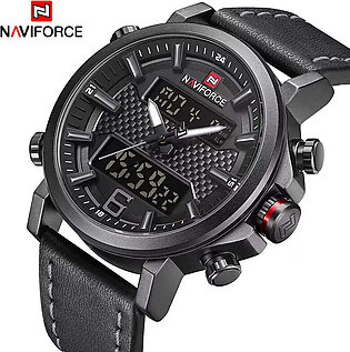 NAVIFORCE Mens Sports Watches Men Quartz LED Digital Clock Top Brand Luxury Male Fashion Leather Waterproof Military Wrist Watch in Pakistan