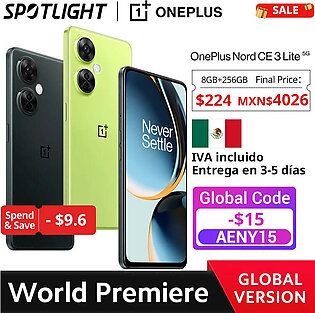 [World Premiere]Global Version OnePlus Nord CE 3 Lite 5G 8GB 128GB Snapdragon 695 108MP 67W SUPERVOOC in Pakistan