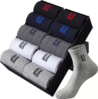 20Pcs=10Pairs High Quality Men Socks Cotton Breathable Sweat-Absorbent Middle Tuble Black Socks Deodorant Business Men Gift Sock in Pakistan