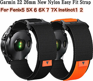 22 26mm Garmin Easy Fit Nylon Strap For Fenix5Plus 6Pro 7 Instinct Wristband Sport Watch Band Fenix7X 5X 6X Bracelet in Pakistan