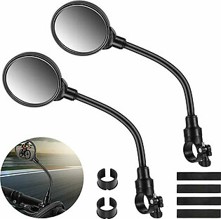 1/2PCS Long Bicycle Rearview Handlebar Mirrors 360° For Mountain Road Bike Motorcycle Bendable Hose Adjustable Rearview Mirror in Pakistan