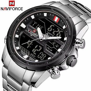 NAVIFORCE Watches for Men Luxury Brand Digital Chronograph Sport Quartz Wristwatch Waterproof Military Steel Band Luminous Clock in Pakistan