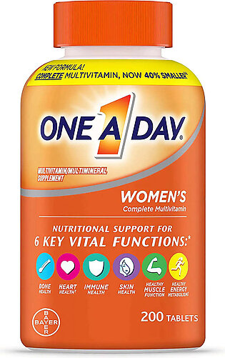 One A Day Women’s Multivitamin, Supplement with Vitamin A, Vitamin C, Vitamin D, Vitamin E and Zinc for Immune Health Support, B12, Biotin, Calcium & More, 200 count