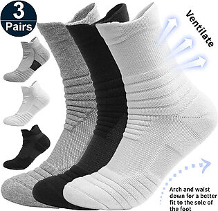 3Pairs Anti-slip Football Socks Men Women Cotton Sock Short Long Tube Soccer Basketball Sport Socks Breathable Deodorous Socks in Pakistan