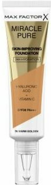 Max Factor Miracle Pure Skin Improving Foundation 24H Hydration - 76 Warm Golden - 3616302638772