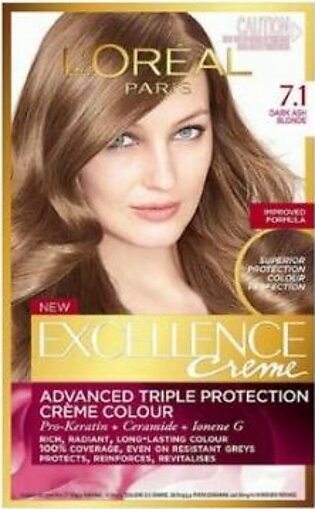 L`Oreal Excllence 7.1 Ash Blonde - 0024 - 3600520619002
