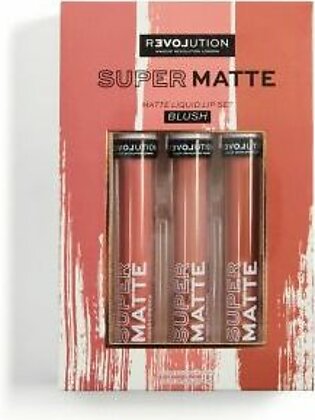 Makeup Revolution Relove Supermatte Liquid Lip Set - Blush - 5057566480178
