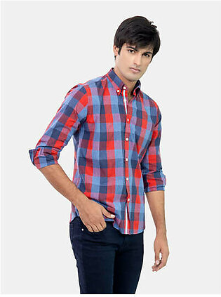 Red & Blue Bold Checkered Shirt