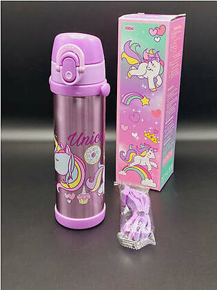 Unicorn Thermal Metallic Vacuumed Water Bottle Hot and Cold Resistance For Girls