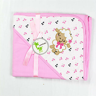 Sheep Embroidered Pink Large Wrapping Sheet