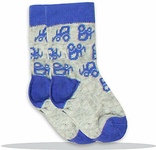 Tractor Blue And Grey Unisex Cotton Socks