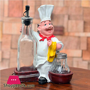 Fat Chef Salt and Pepper Set with Sauce Bottle