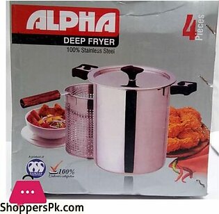 ALPHA 23cm Stainless steel deep fryer for French fries chicken fish and onion ring and much more