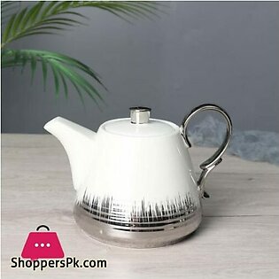 Royal Elegant Tea Pot – Material Ceramic – Golden & Silver Touch Stylish Tea Pot
