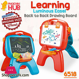Phoenix Hub 6518 4in1 Kids Children Educational Early Learning Painting Luminous Easel Play Set