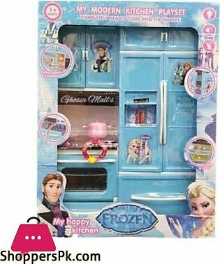 Barbie Kitchen Play Set For Baby Girls With Flashing Lights & Sounds Complete Kitchen Set With Little Kitchen Accessories Real Like Kitchen Play -104