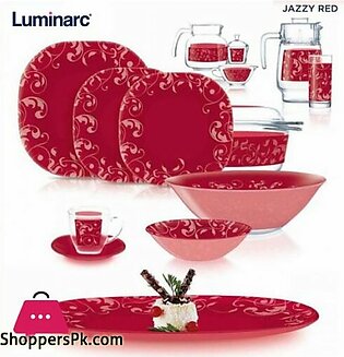 Luminarc Glassware Jazzy Red Dinner Set 71 Pieces – 8 Person