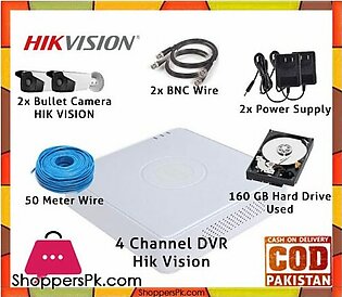 Hik Vision – 2 CCTV Bullet Camera – 2 MP – Complete Package