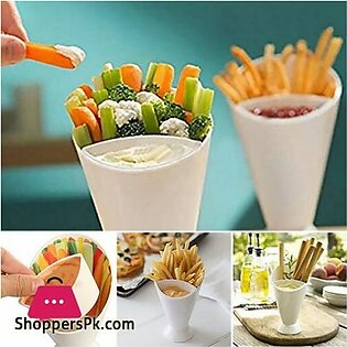 Dipping Cone Plastic French Fry Cone With Dipping Cup