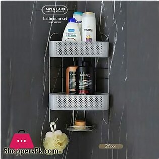 Imperland Wall Mount Corner Bathroom Rack with Soap Holder – 2 Floor