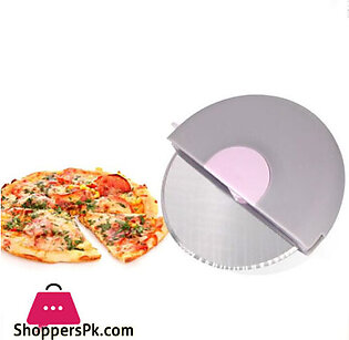 Pizza Cutter Washable Portable Pancake Knife with Lid for Dough Pastry Curved Handle Rotating Kitchen Baking Tools