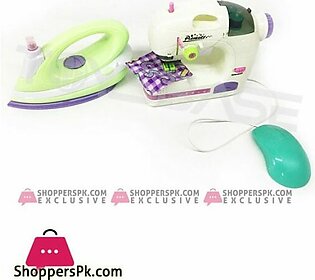 Girl Preschool Game Toy Mini Electric Sewing Machine Play House for Children