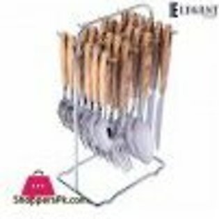 Elegant Stainless Steel Cutlery Set with Stand (Laser) 24 – Pieces – AA0010S
