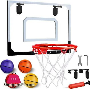 Indoor Basketball Hoop Set for Kids – Mini Basketball Hoop for Door with 4 Balls Shooting Ball Game Sport for Kids Boys Girls Bedroom
