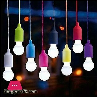 Colorful Pull Light Bulb Chandelier Portable Hanging Light Bulb Outdoor Camping Garden Decoration Hanging LED Night Light Lamp