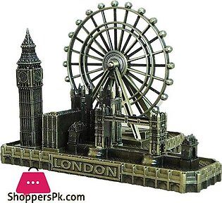 Retro City Bronze London Eye Big Ben Tower Bridge Decor Metal Statue Figurine Living Room Vintage