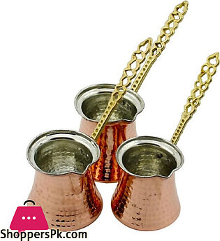 Turkish Hammard Design Copper 3-Piece Coffee Pot Set Mocha Pot