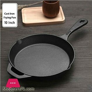 Cast Iron Skillet Pan Durable Fry Pan Double Handle -10 Inch