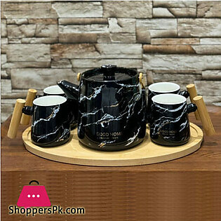 SUBAISHI Elegant Tea Set With Tray Ceramic