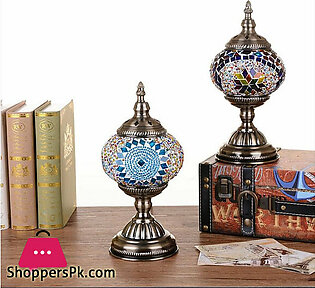 Turkish Mosaic Table Lamp Handmade Mosaic Glass Romantic Bed Light 1-Pcs