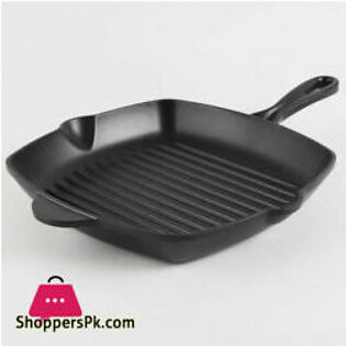 Grill Pan Cast Iron Square Skillet Pan (8-Inch)