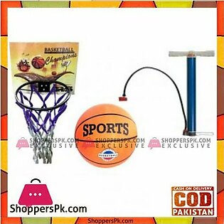 Basket Ball Basket Ball Hoop & Air Pump Pack of 3