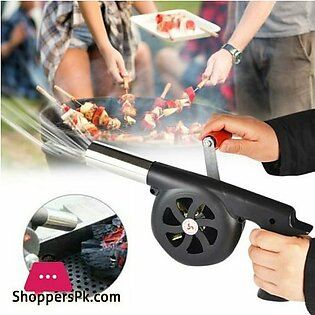 BBQ Air Blower Fan Portable Hand Crank Air Blower Grill Picnic Camping Cooking Stove Accessories Outdoor Barbecue Fire Blower