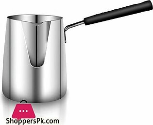 Stainless Steel Butter and Coffee Warmer Turkish Coffee Pot Mini Butter Melting Pot and Milk Pot with Spout