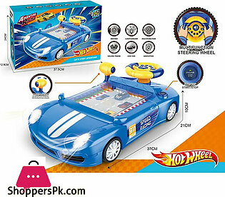Children’s Racing Car Adventure Steering Wheel Electric Desktop Game Avoid Simulated Driving Educational Toys